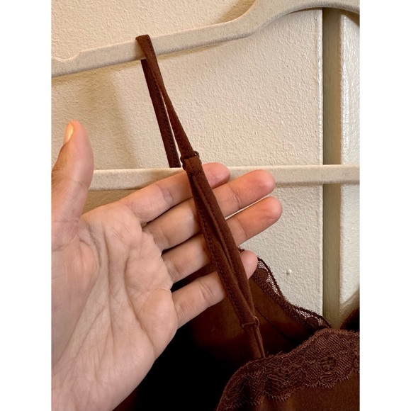 Lace Trim Cami Tank Top Chocolate Brown / Precious Earth NEW Small Old Navy. - Picture 7 of 7